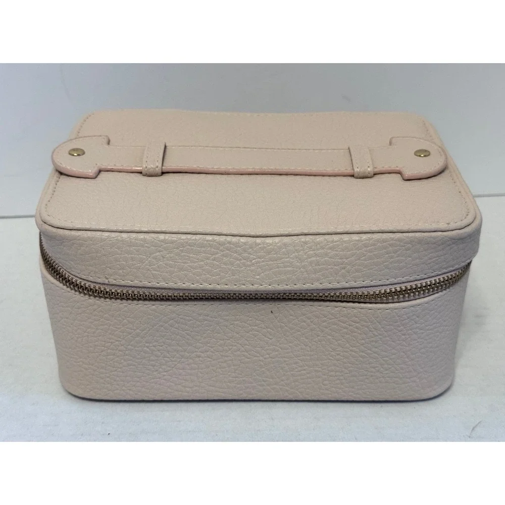 Jouer Cosmetics Deluxe Leather train Case makeup travel bag Pink NEW